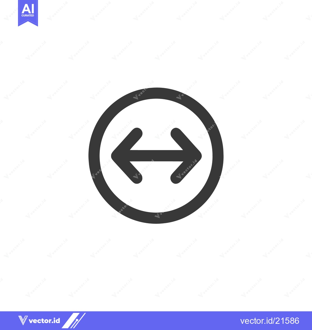 Premium Vector dari Bidirectional Arrow Icon: Simple Circular Design for Navigation and Di