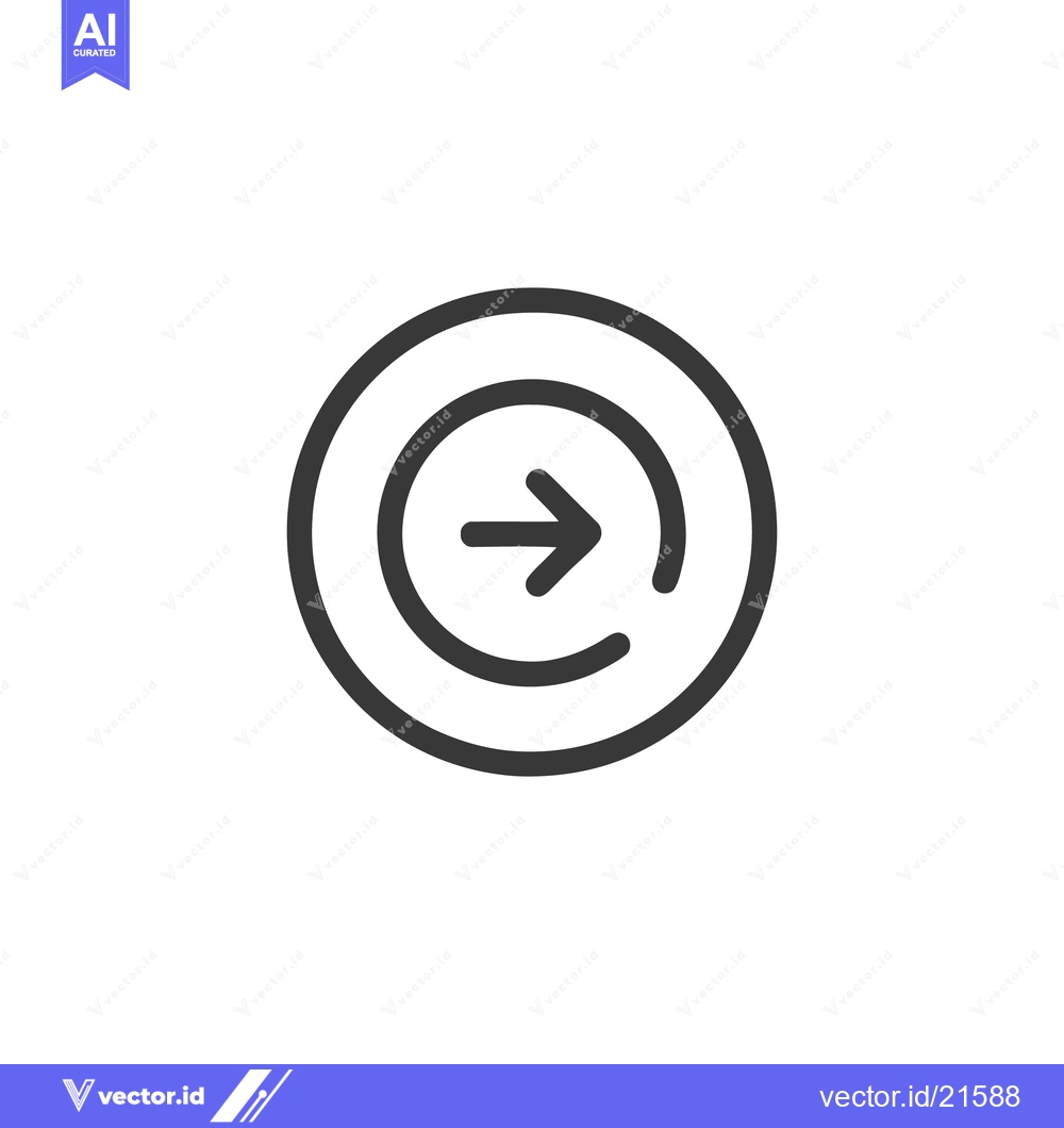Premium Vector dari Circular Arrow Icon: Simple, Minimalist Design on White Background