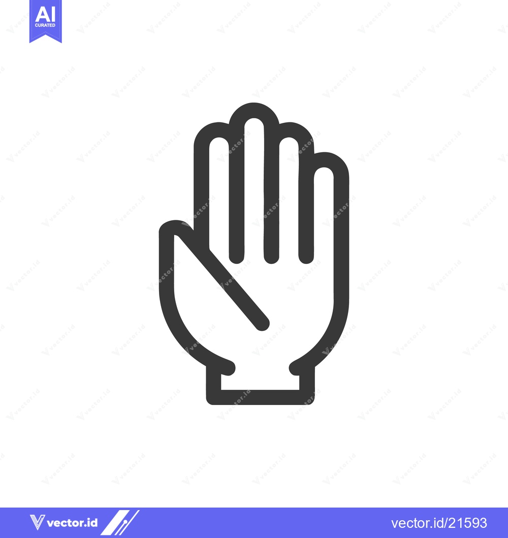 Premium Vector dari Bold Outline of a Hand: Symbolic Gesture on White Background