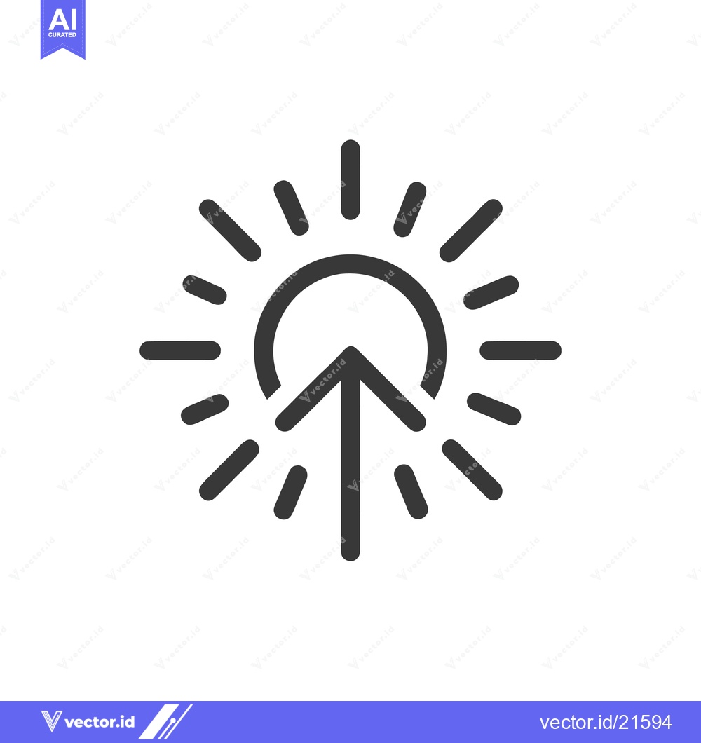 Premium Vector dari Minimalist Sun Arrow Icon: Upward Direction, Radiating Energy, Modern