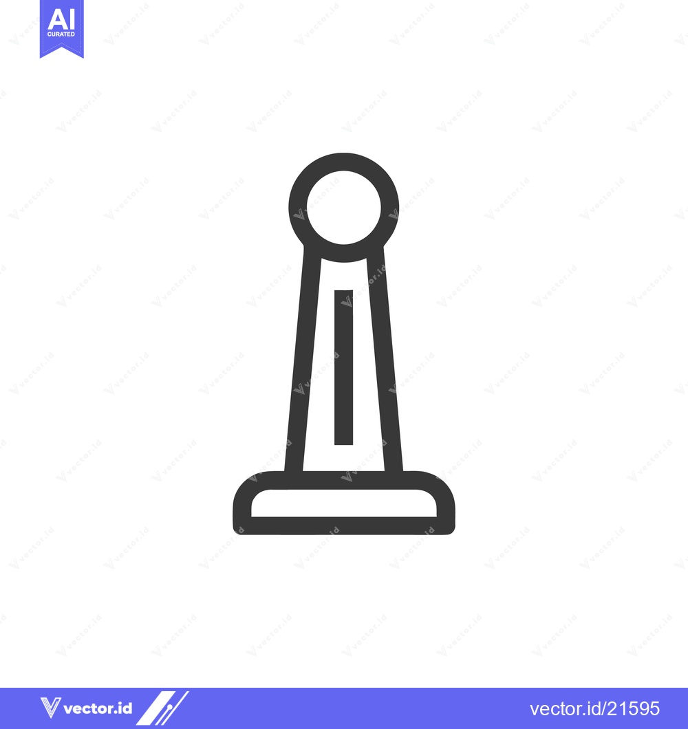 Premium Vector of Minimalist Chess Pawn Icon: Bold Outline on White Background