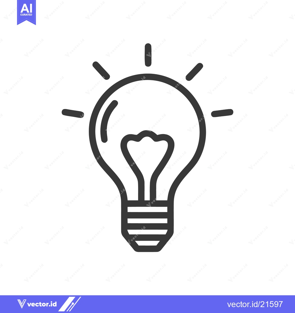 Premium Vector dari Minimalist Lightbulb Icon: Idea Generation and Innovation Concept