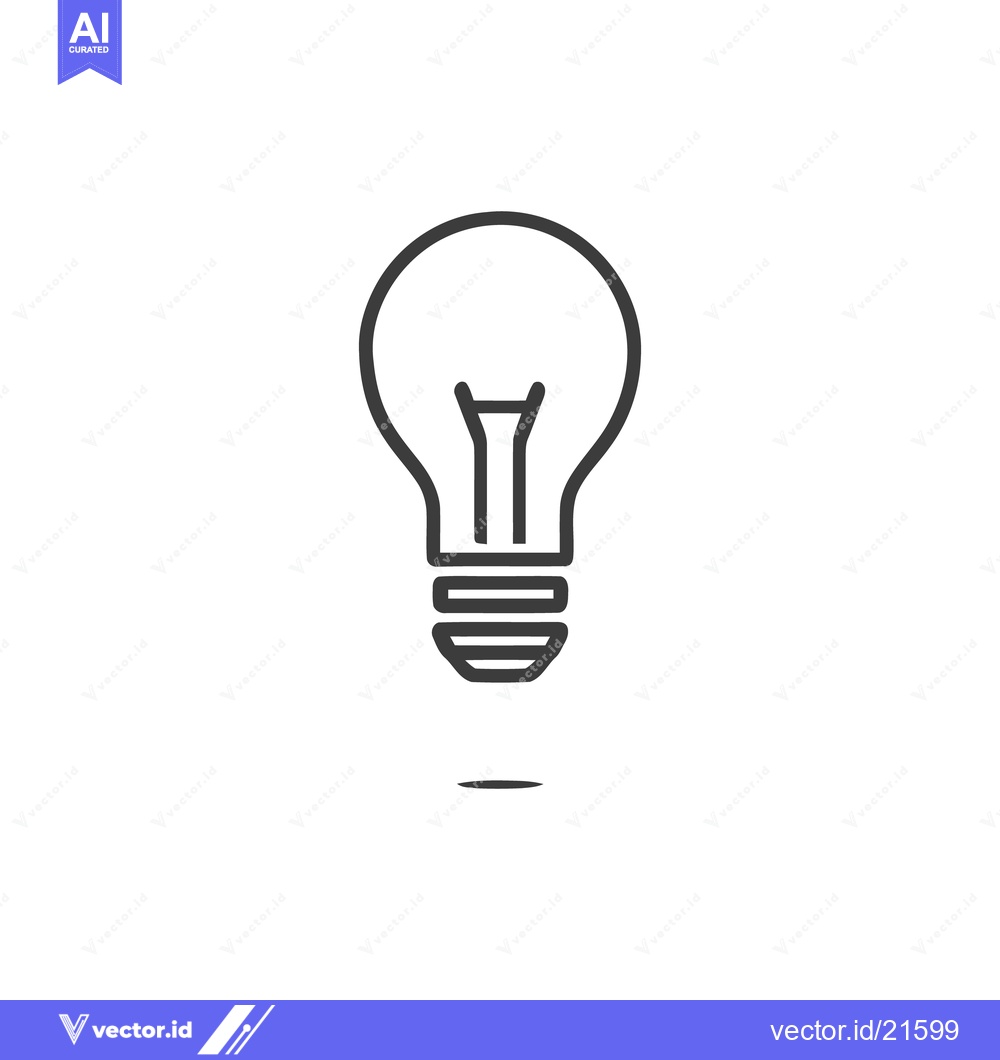 Premium Vector of Minimalist Light Bulb Icon: Idea, Innovation, and Energy Symbol