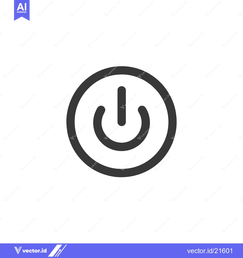Premium Vector dari Sleek Power Button Icon: Modern Design on White Background