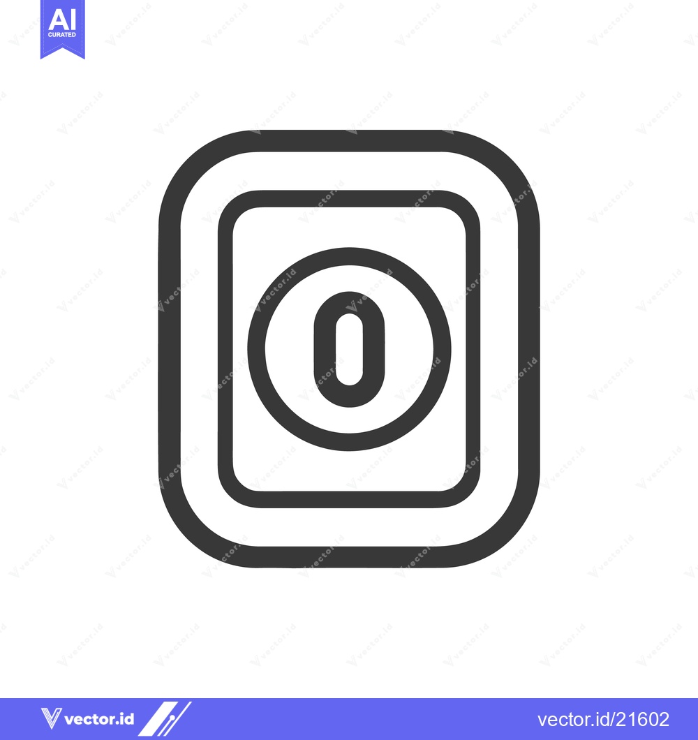 Premium Vector dari Zero in a Double-Framed Square, Bold Line Icon Design
