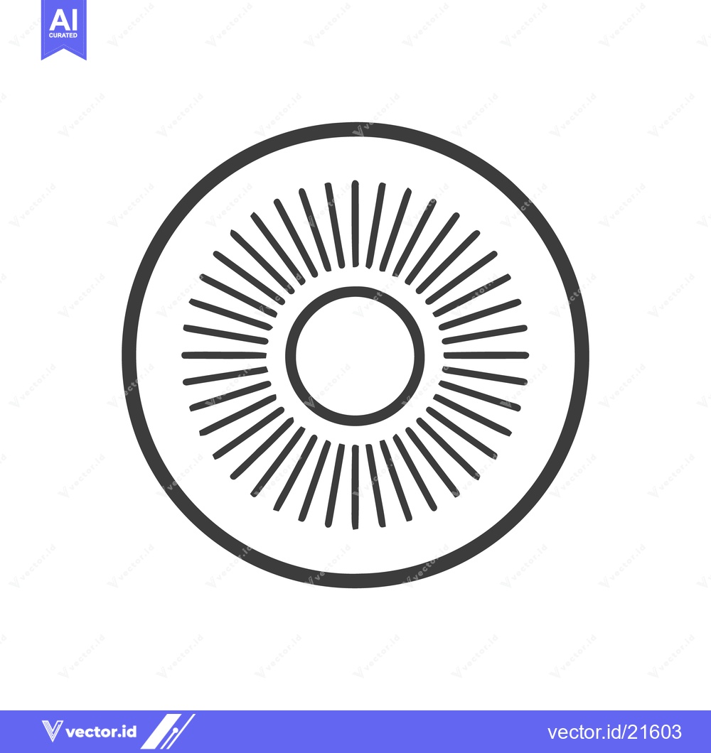 Premium Vector dari Minimalist Sunburst Icon: Circular Design with Radiating Lines on Whit