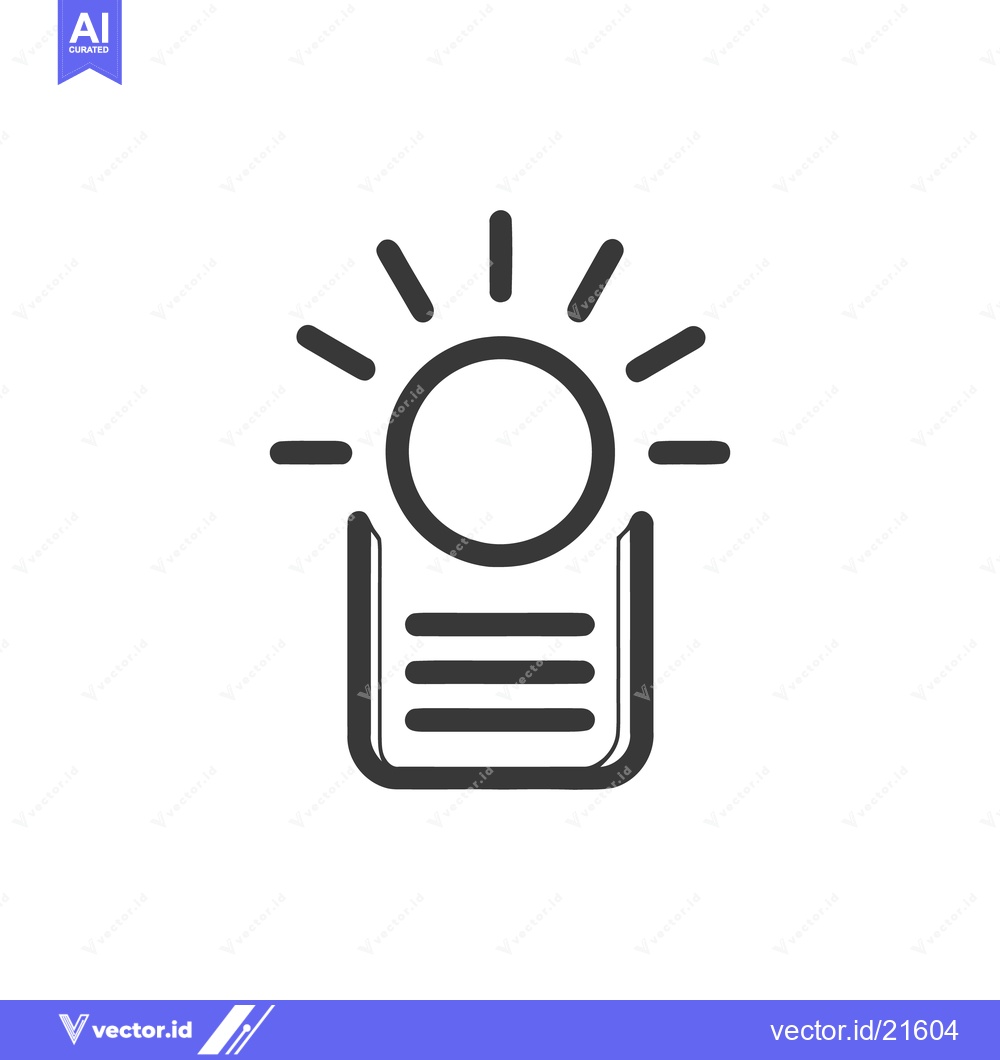 Premium Vector dari Minimalist Sun Icon Above Horizontal Lines, Simple Graphic Design