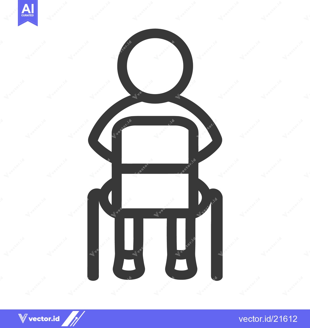 Premium Vector of A simple black and white line drawing of a seated person