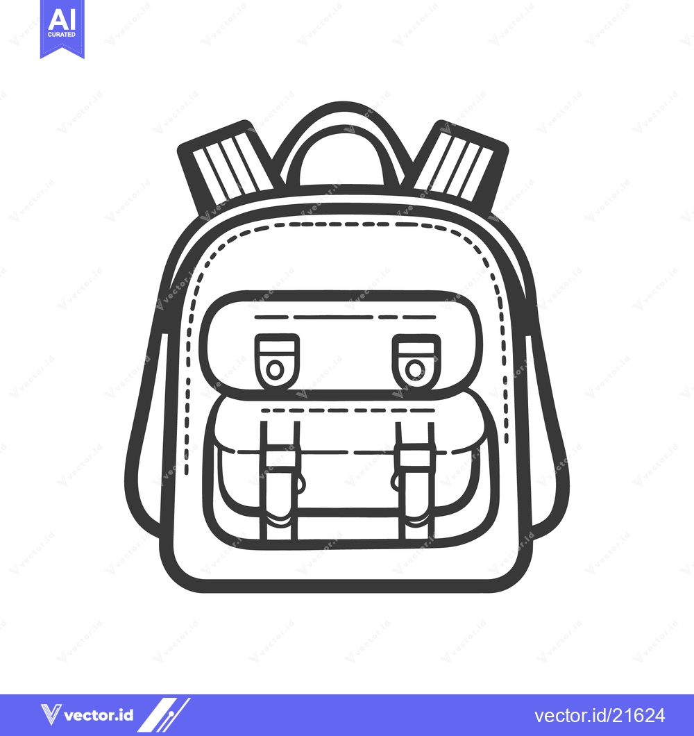 Premium Vector dari A simple illustration showcasing a functional backpack designed for ca