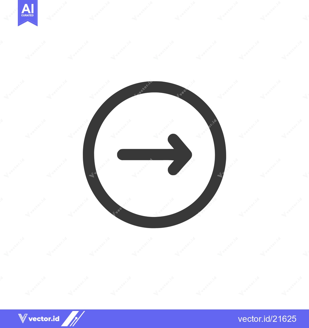 Premium Vector dari Simple Dark Gray Right Arrow Inside Circle Icon on White Background