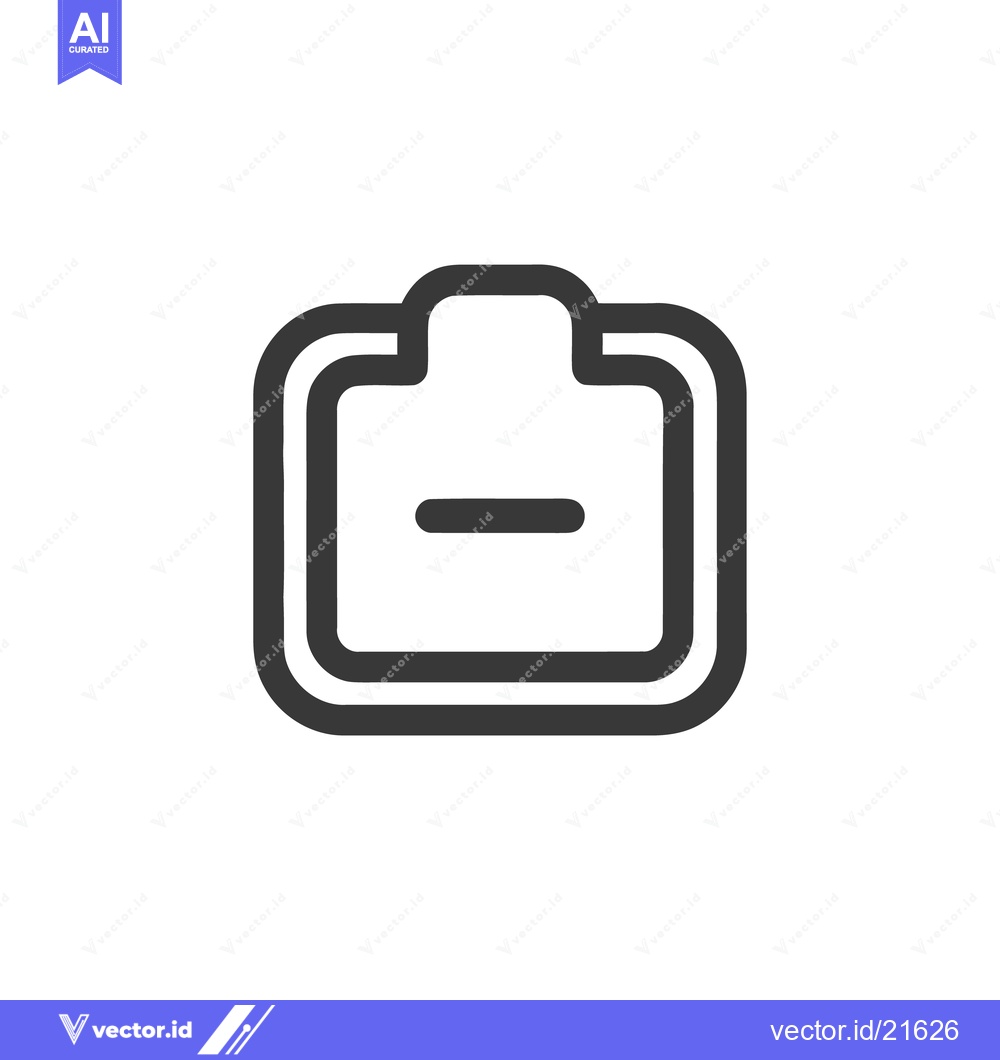 Premium Vector of Minimalist Minus Icon: Bold Line Art on White Background, Clean Design