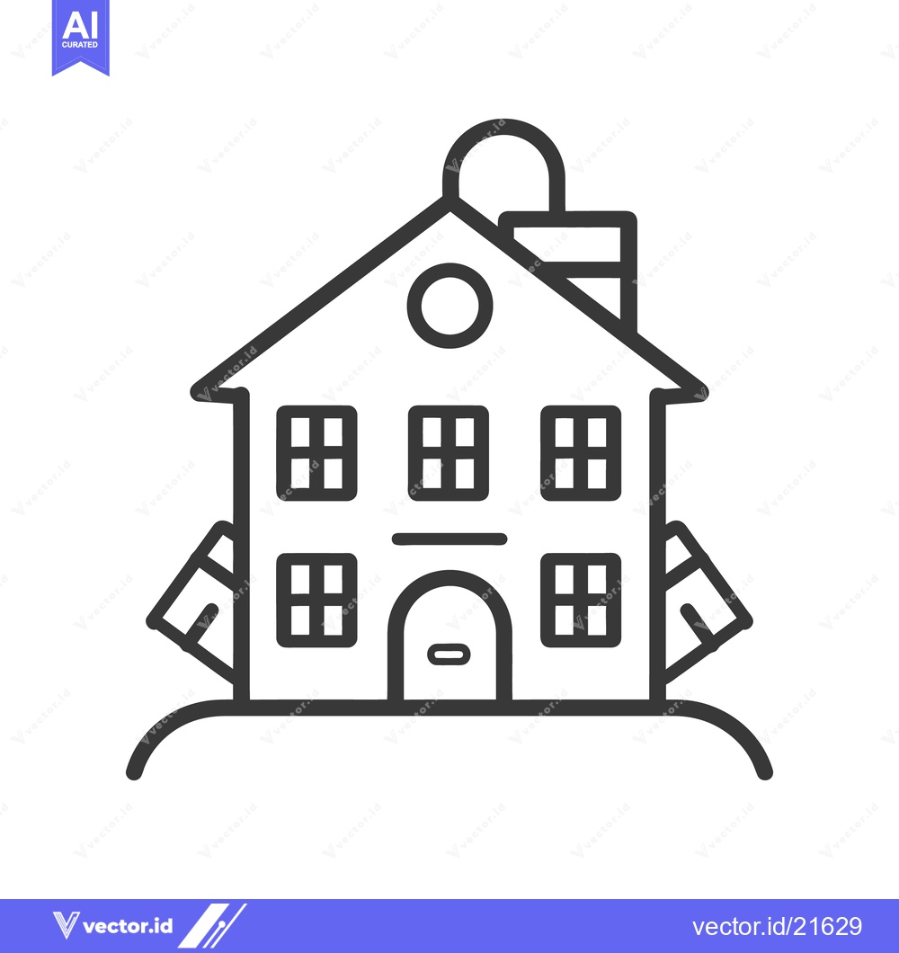 Premium Vector dari Simple black and white illustration of a house on display