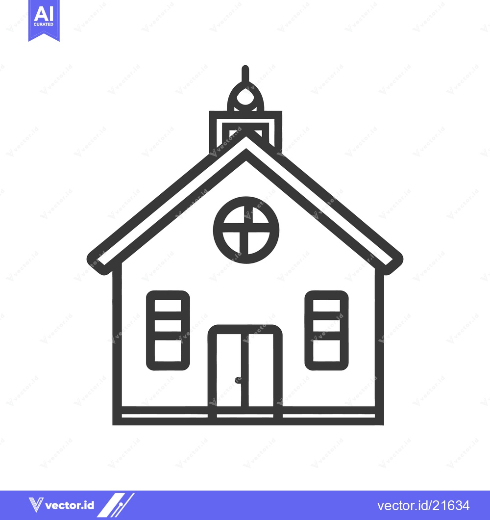 Premium Vector dari Simple black and white line art illustration of a building structure