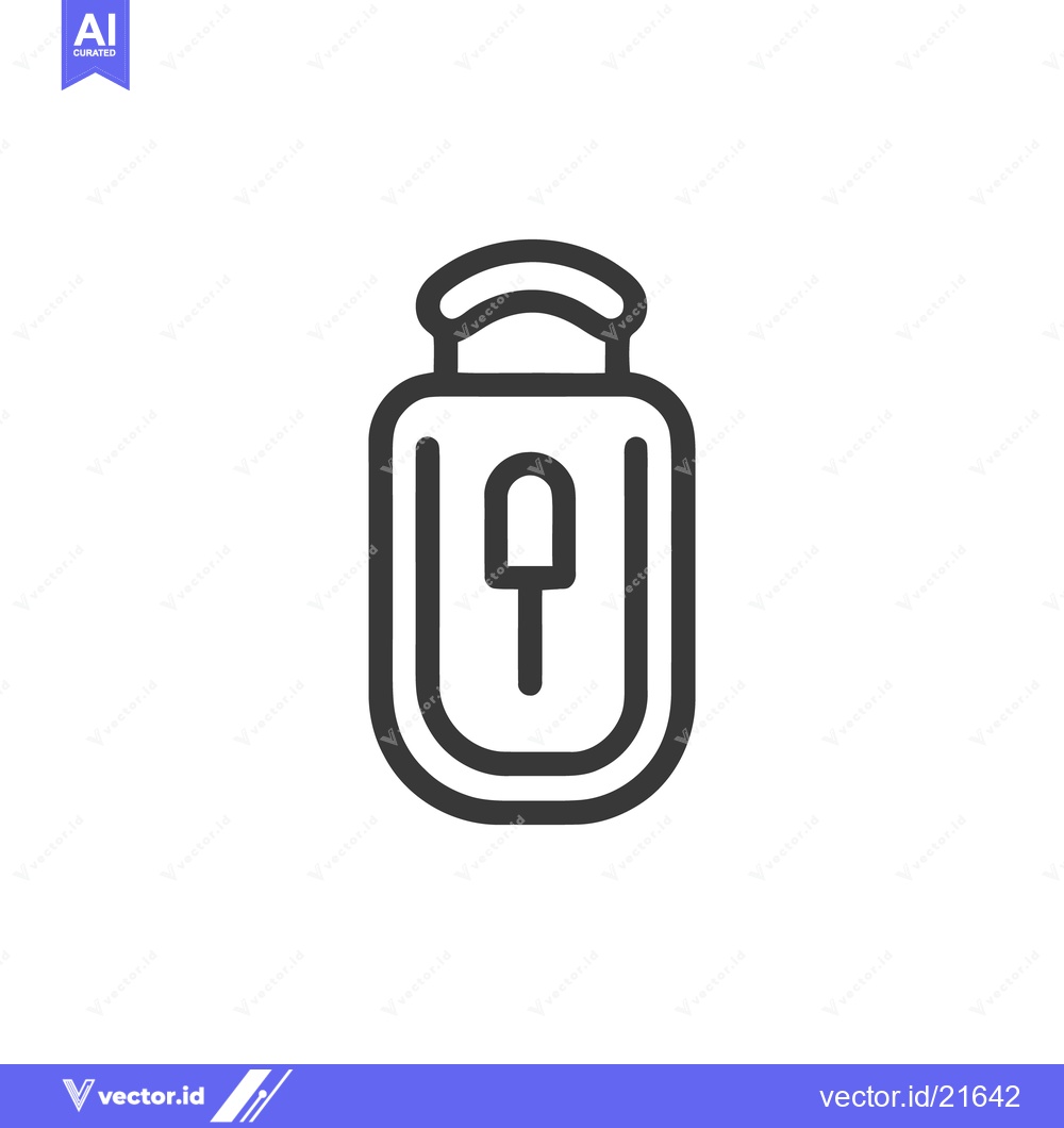 Premium Vector dari Minimalist Outline Icon of a Padlock with Keyhole on White Background