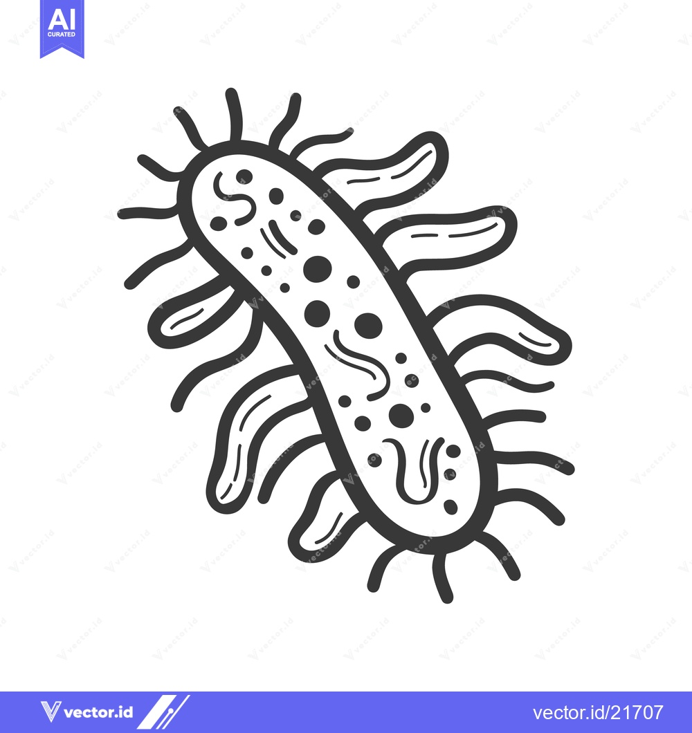 Premium Vector dari A simplified drawing depicting a microbe bacteria cell