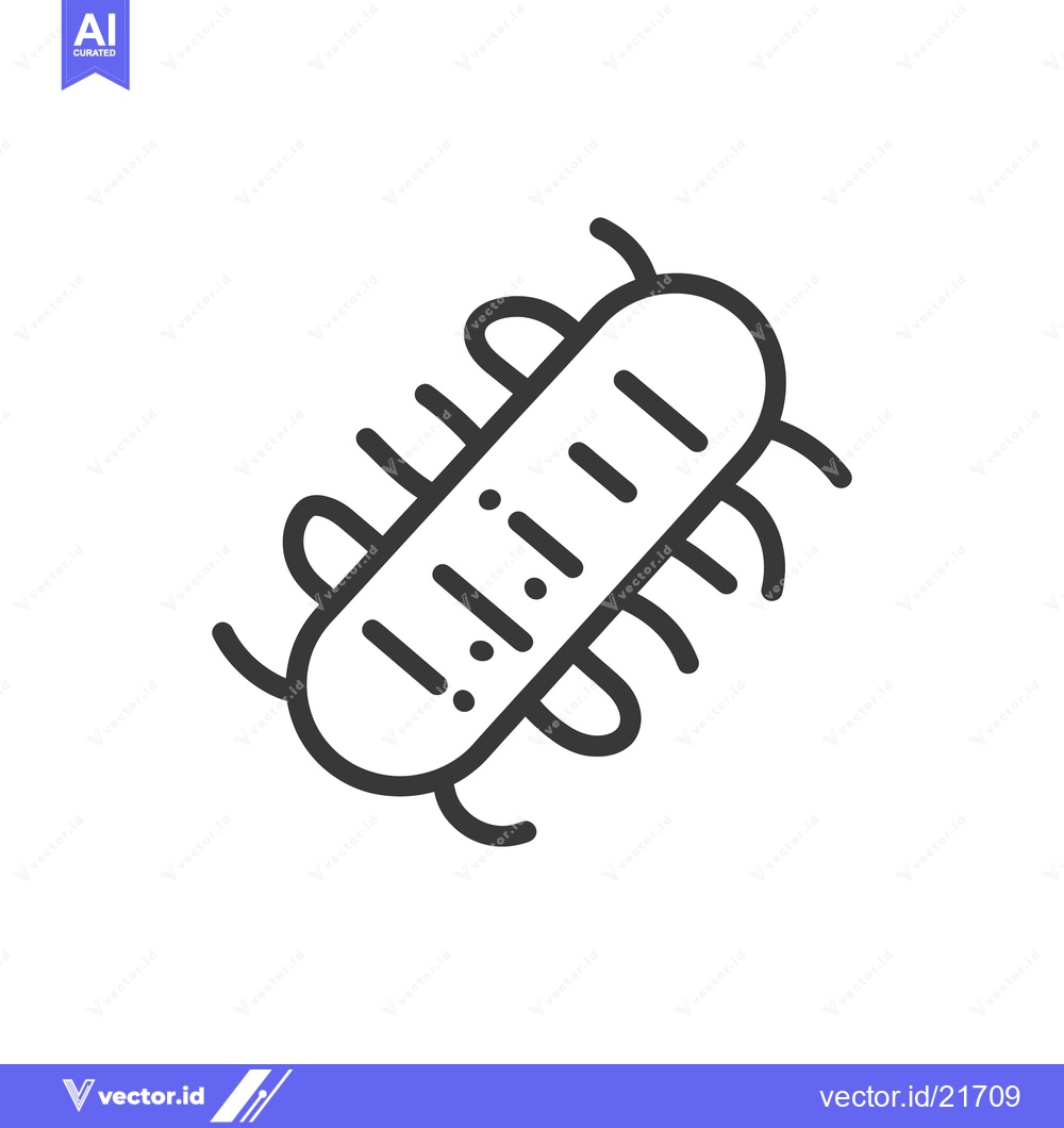 Premium Vector dari Simple illustration of a stylized insect with many legs and body detai