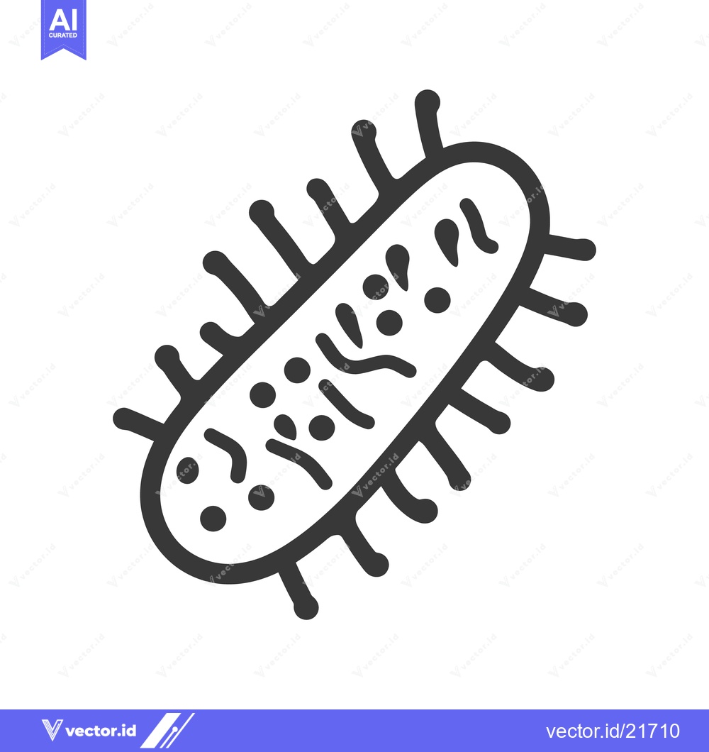 Premium Vector of Simple black and white illustration depicting a microorganism cell