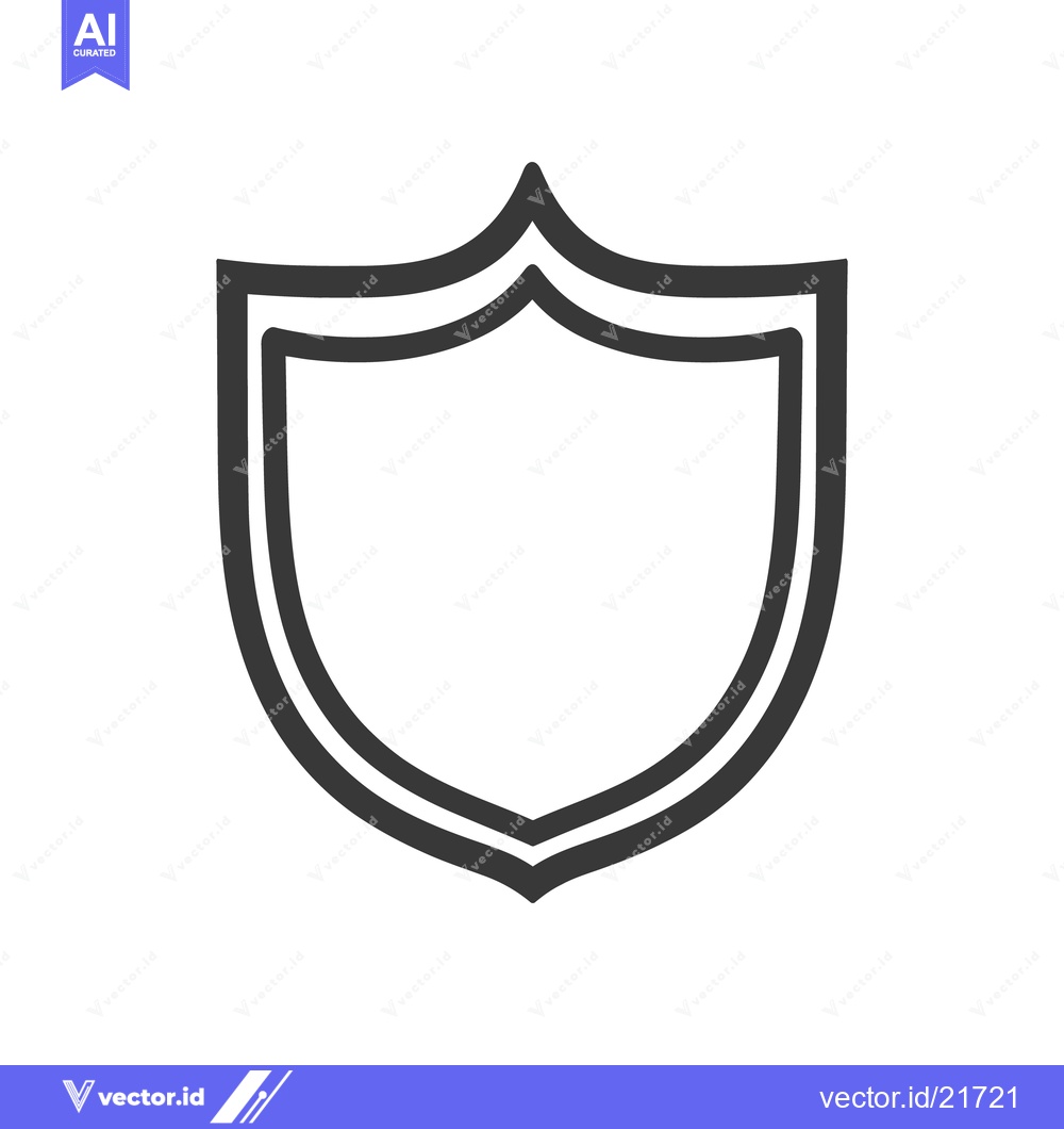 Premium Vector dari A graphic representation of a shield with a double outline