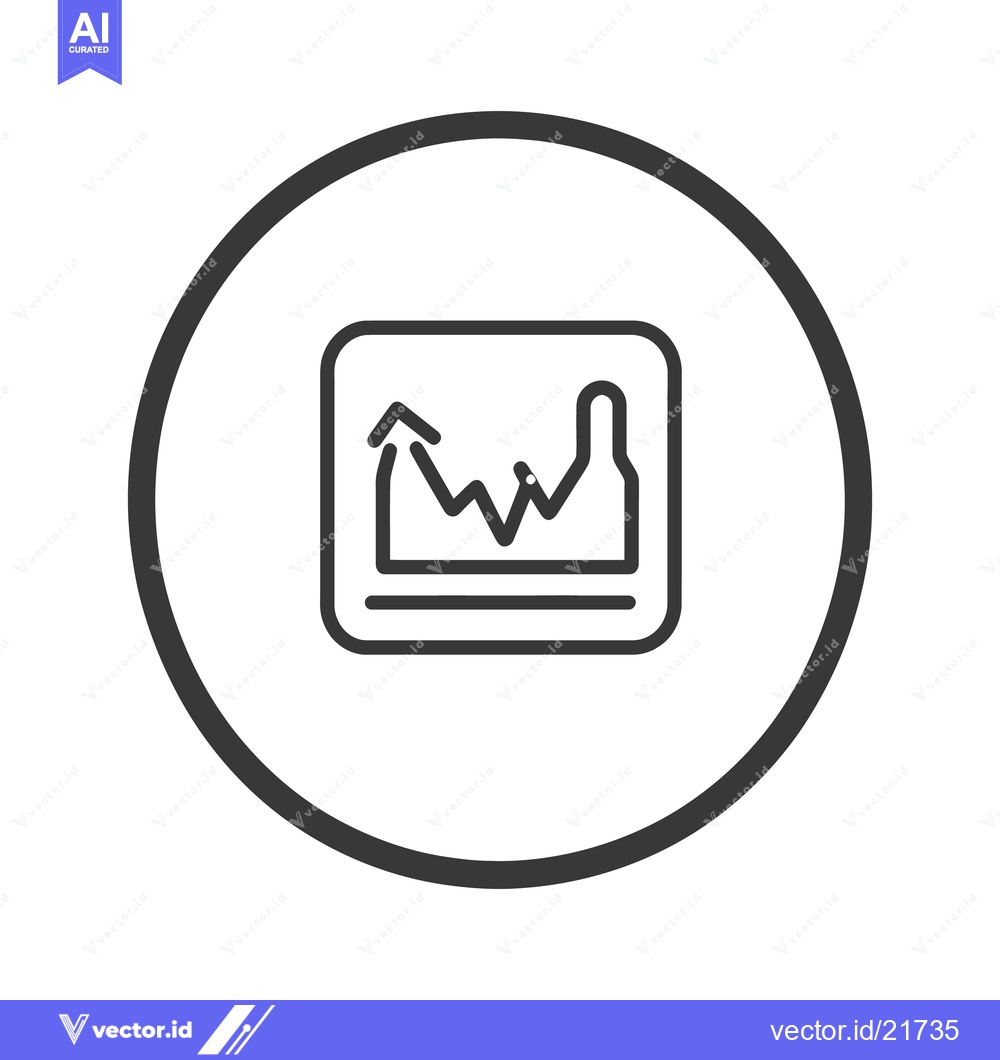 Premium Vector dari A circular icon containing a graph illustration with upward arrow