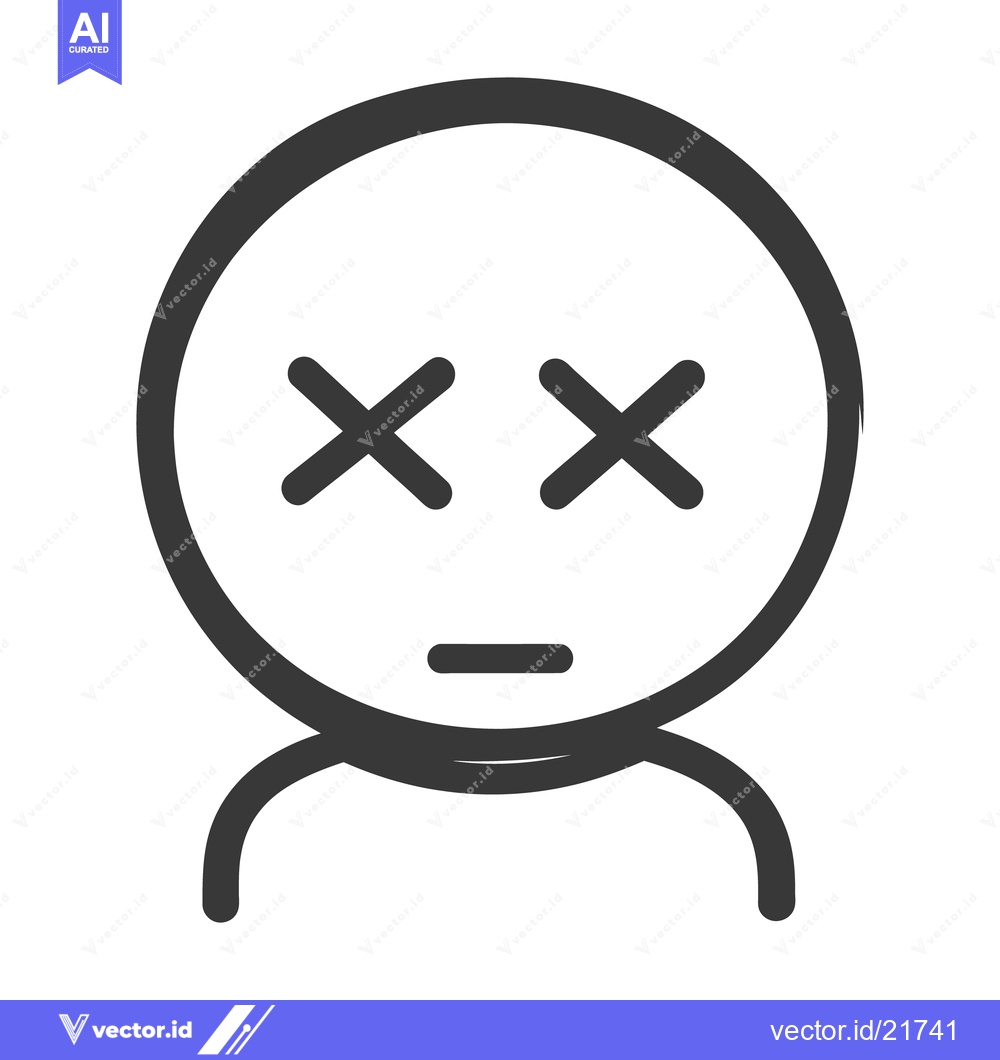 Premium Vector dari Simple illustration depicting a person with eyes crossed and mouth shu