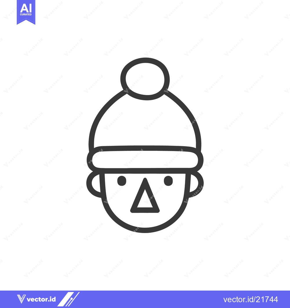 Premium Vector of A simple line illustration of a person wearing a hat