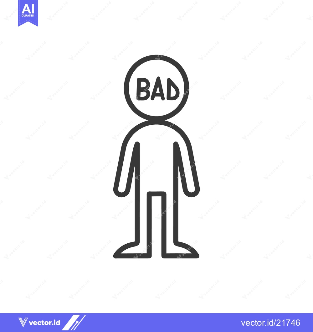 Premium Vector of A stick figure illustration depicting negativity and undesirable trait