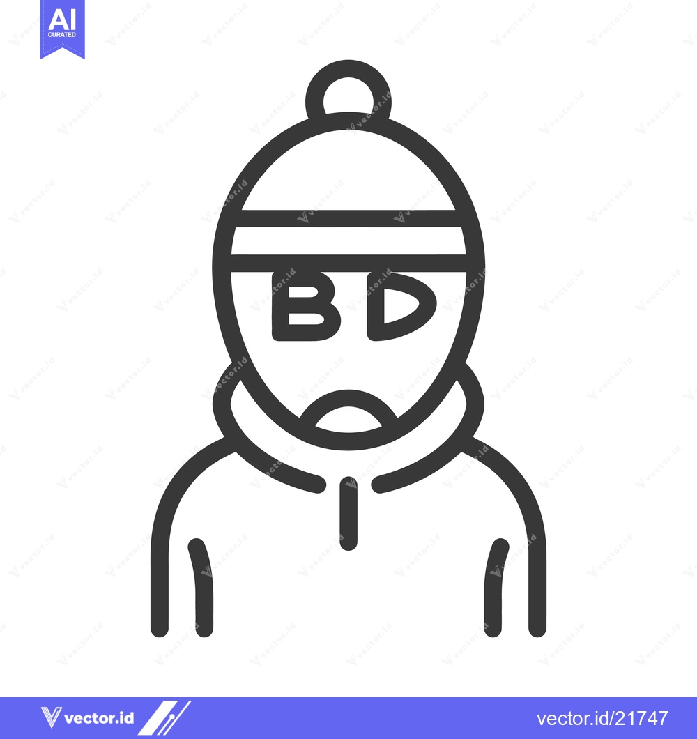 Premium Vector dari A Simple Line Drawing Of A Person Wearing Winter Clothing