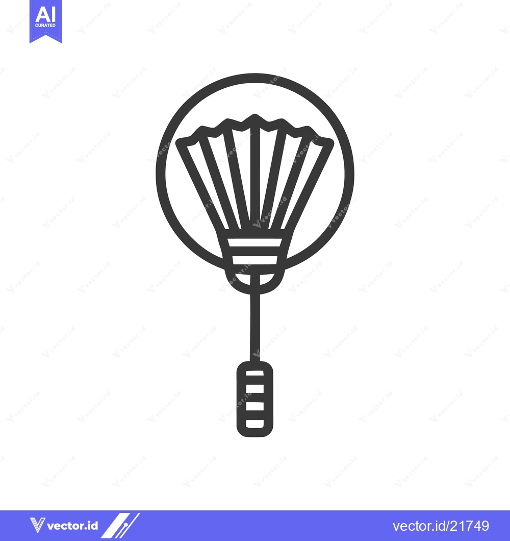 Premium Vector of Elegant Hand Fan Icon: Minimalist Design with Circular Frame and Detai
