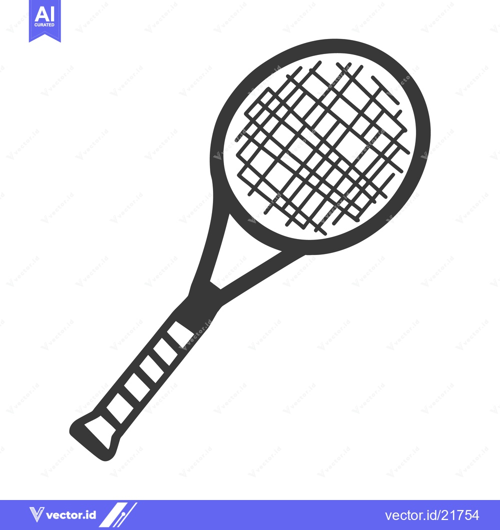 Premium Vector dari Simple graphic illustration of a tennis racket in grayscale color