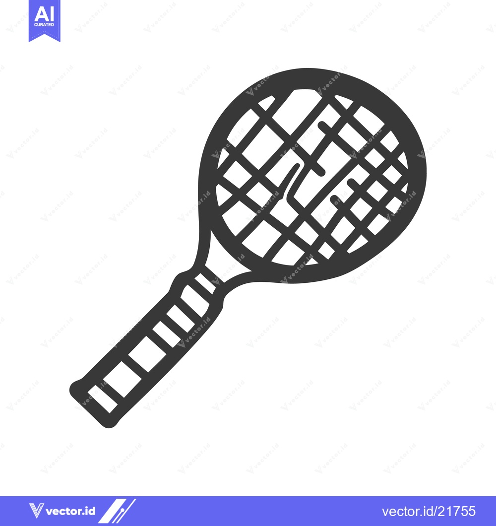 Premium Vector of A black and white drawing of a tennis racket on white