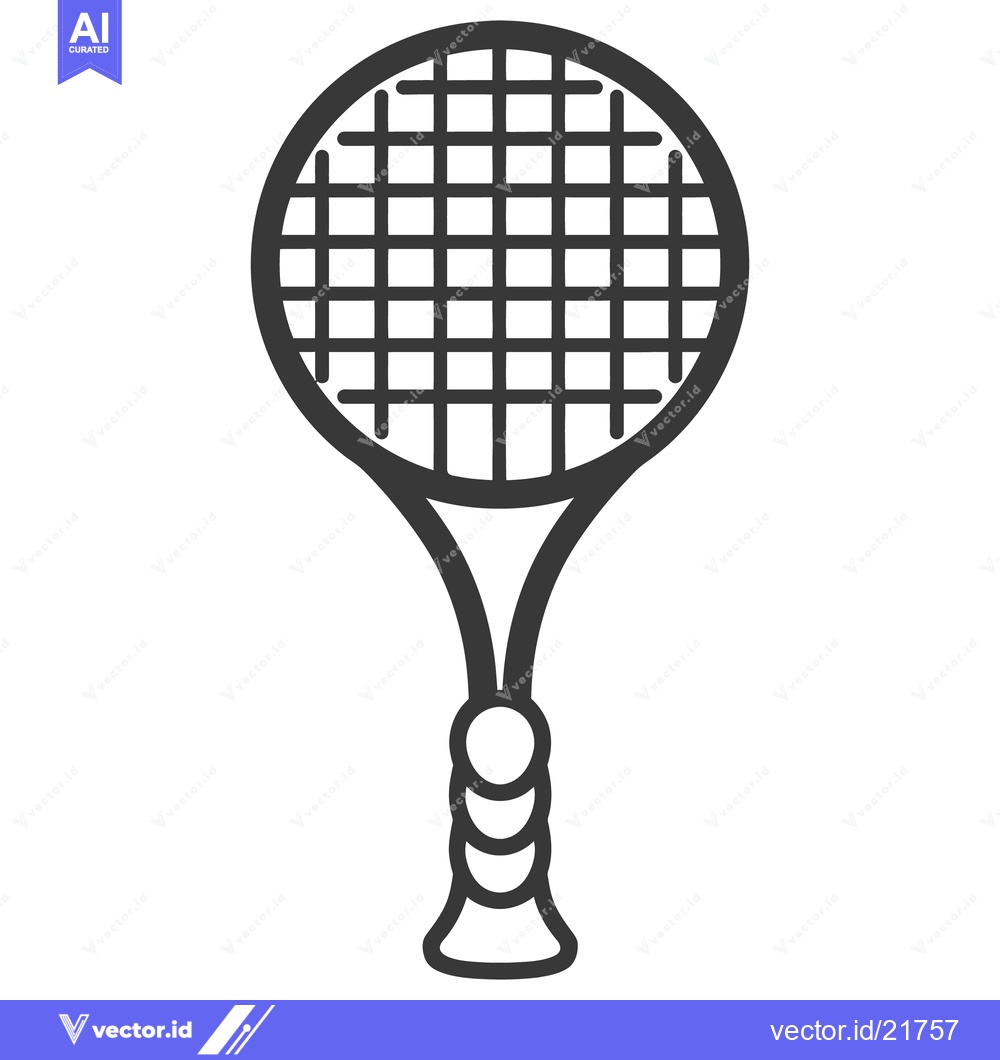 Premium Vector of A detailed black and white image of a tennis racquet