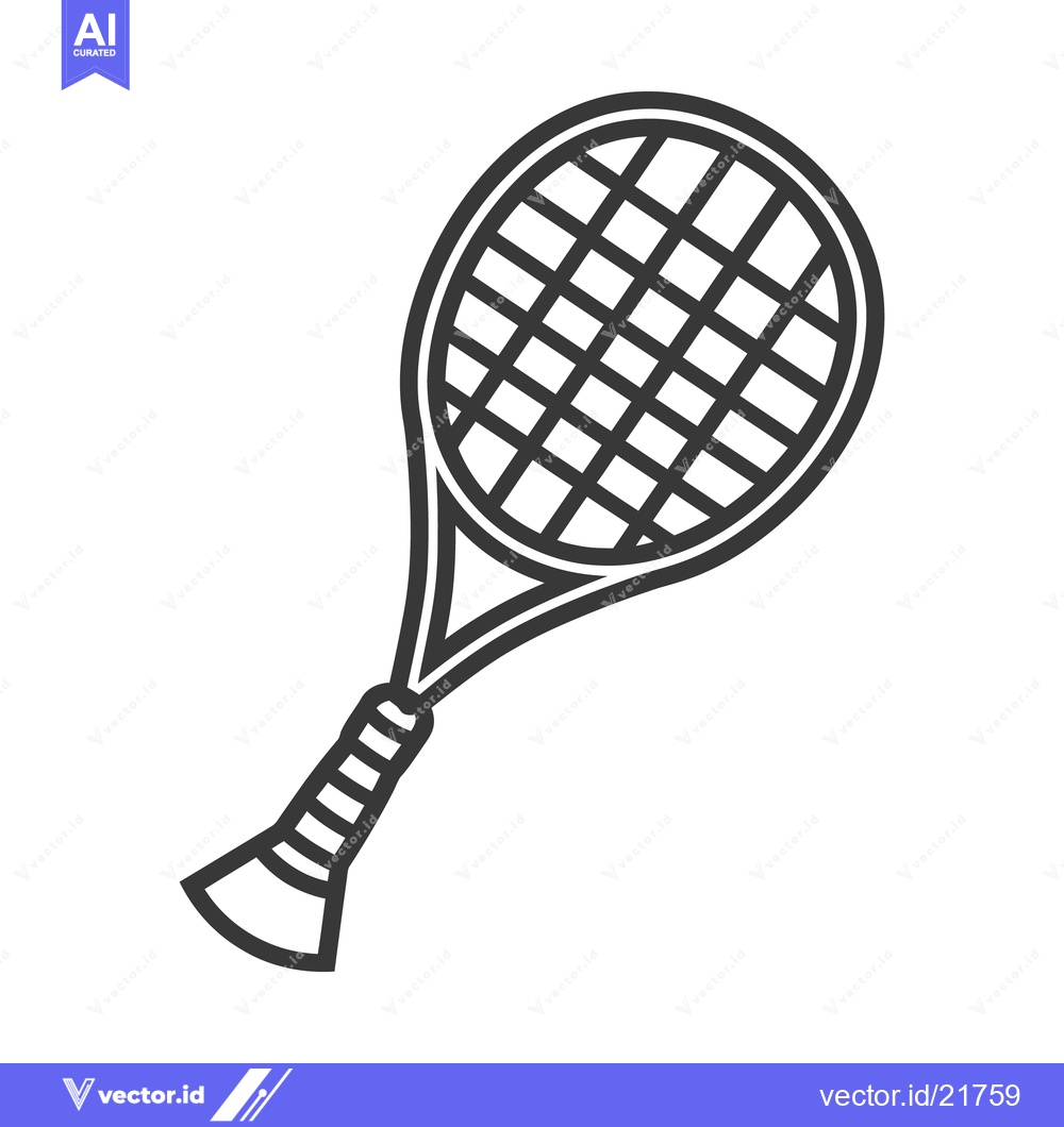 Premium Vector dari A black and white simple illustration of a tennis racket