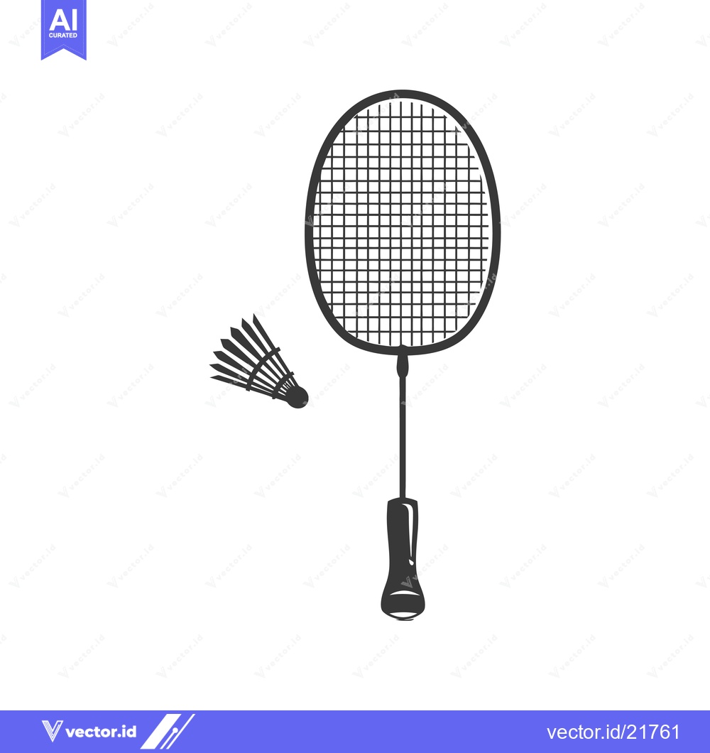 Premium Vector dari Badminton Racquet and Shuttlecock Silhouette