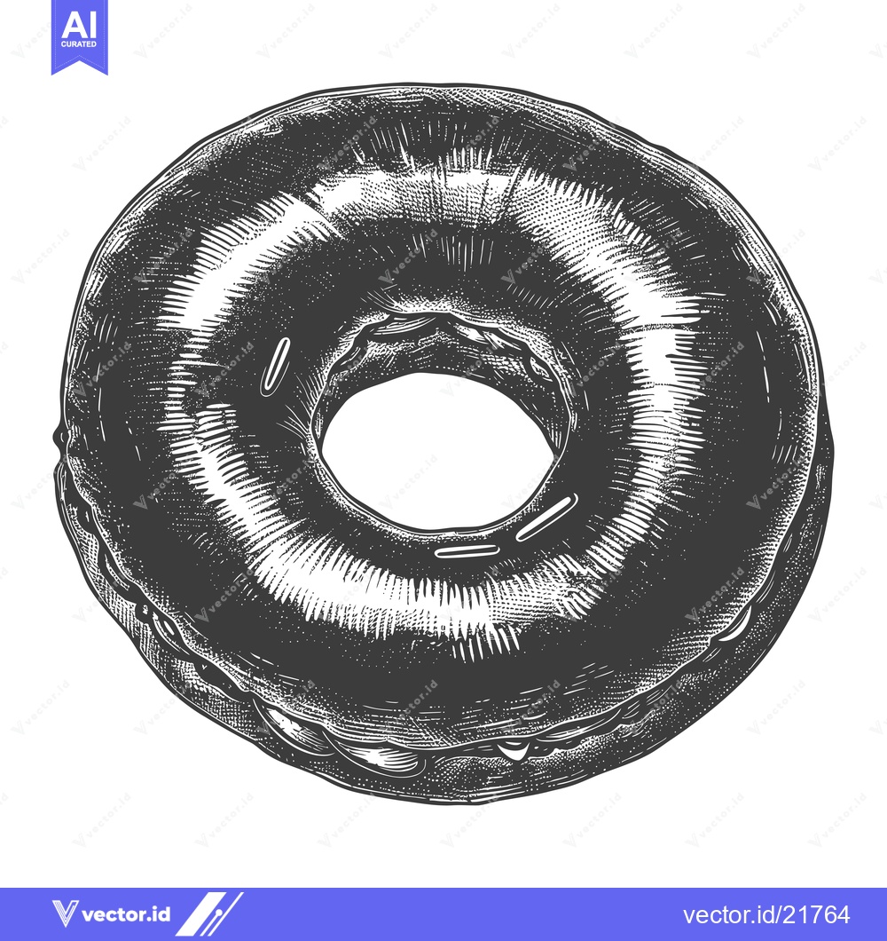 Premium Vector dari A delicious donut image showing a close up detail