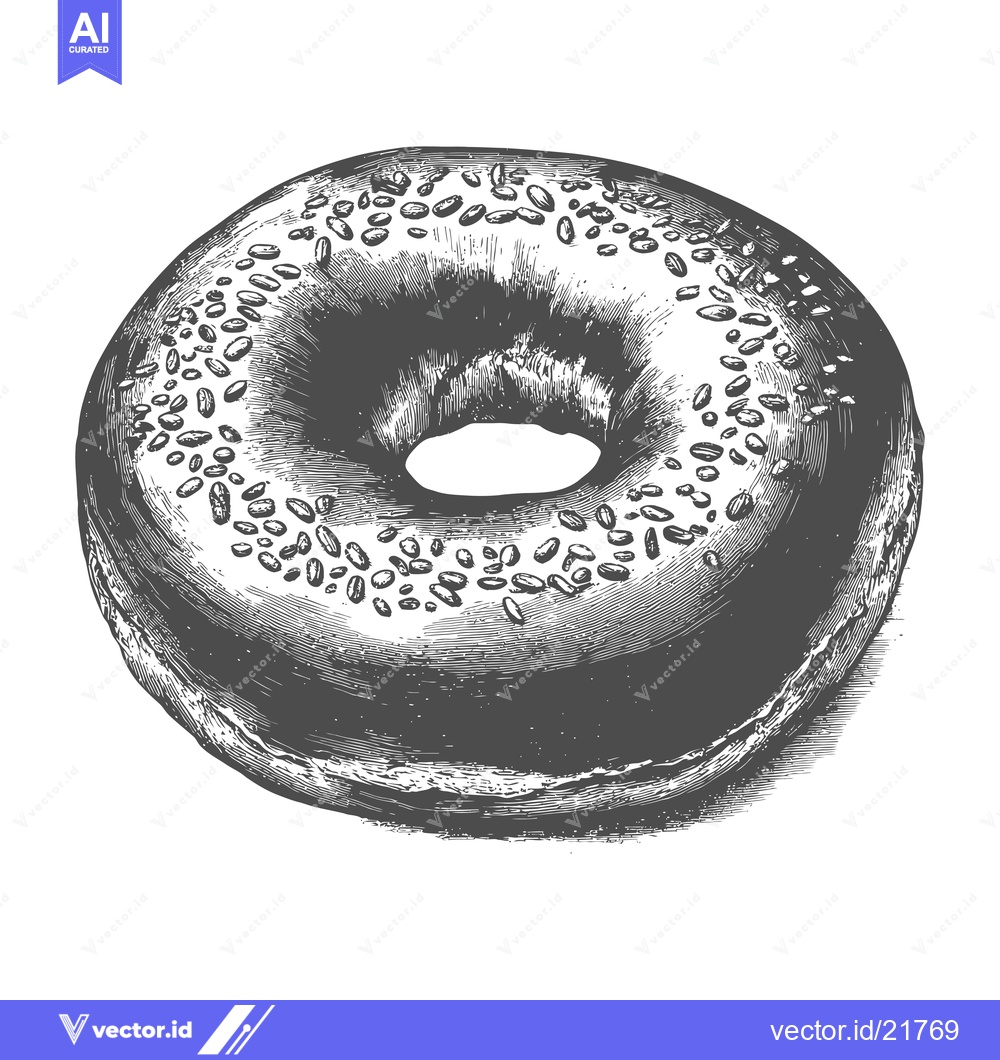 Premium Vector of A bagel donut that is a food item illustration