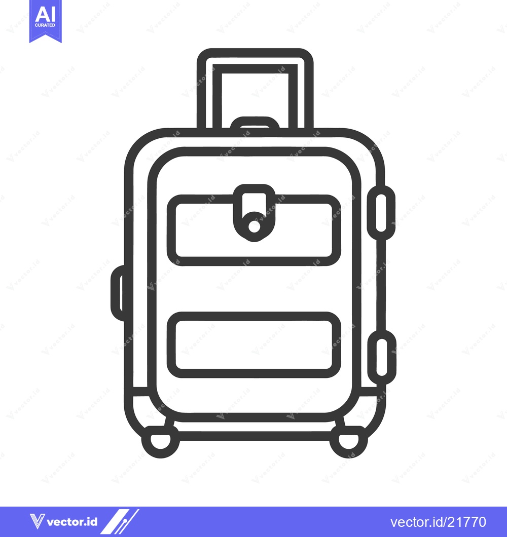 Premium Vector dari A line art illustration showing a suitcase ready for travel