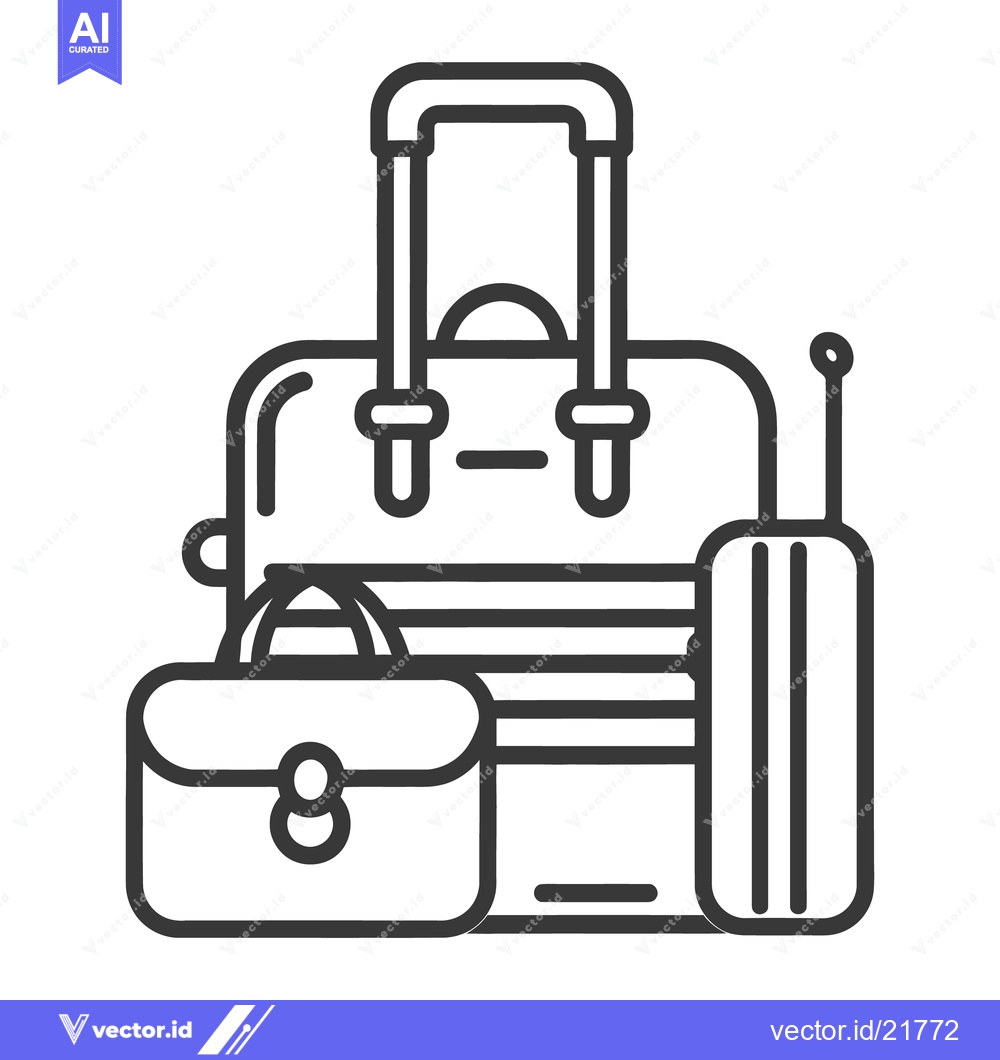 Premium Vector dari Three pieces of luggage ready for transportation and travel