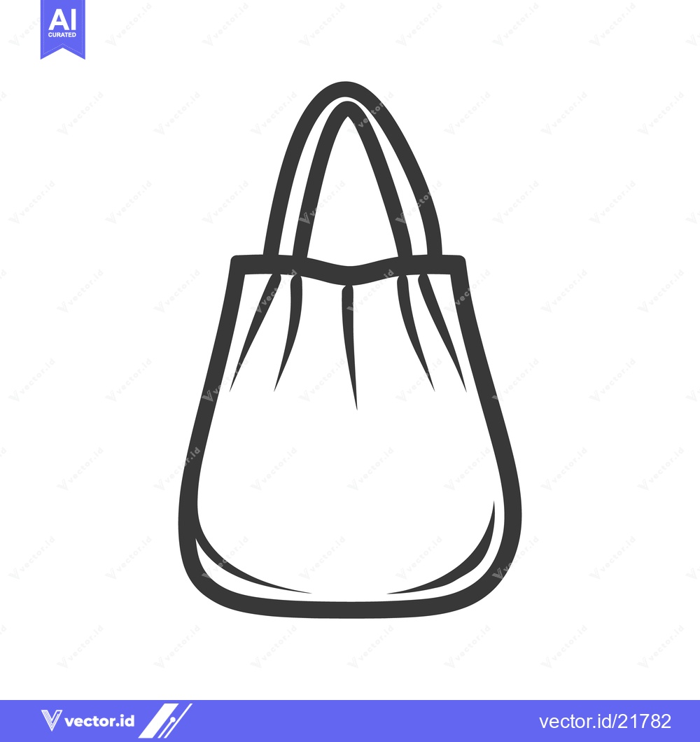 Premium Vector of A simple illustration of a handle bag in monochrome style