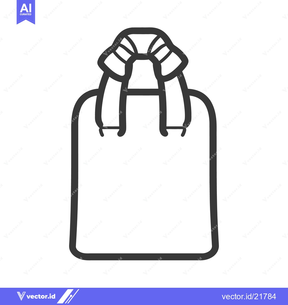 Premium Vector dari Simple outline illustration of a grocery or shopping bag