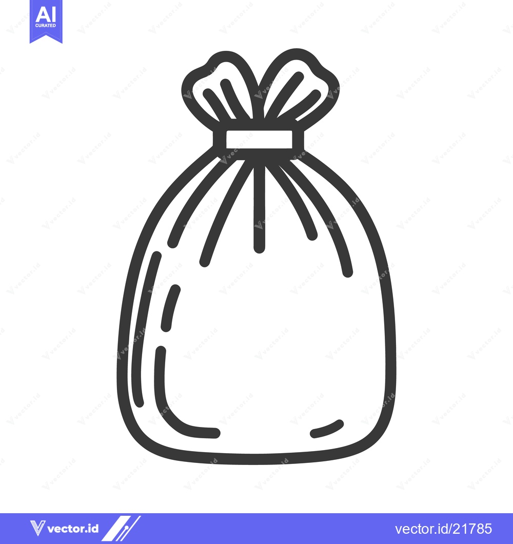 Premium Vector of A sealed tied bag filled with something unknown inside