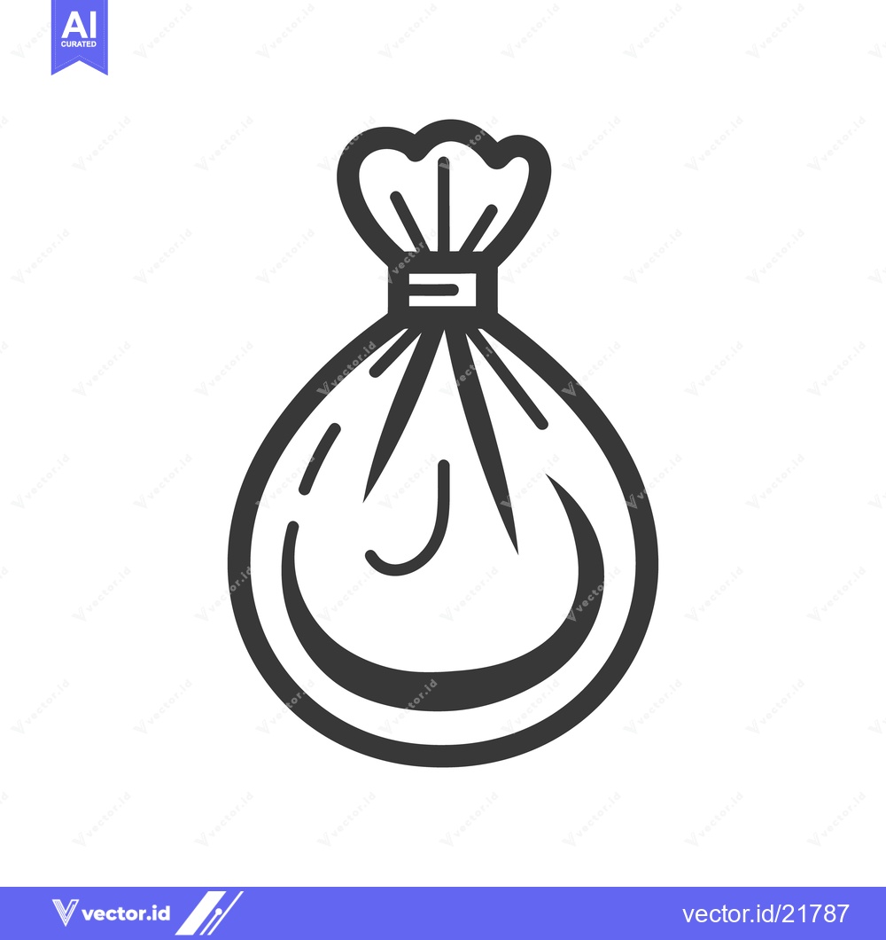 Premium Vector of A simple line drawing showing a sealed bag shape
