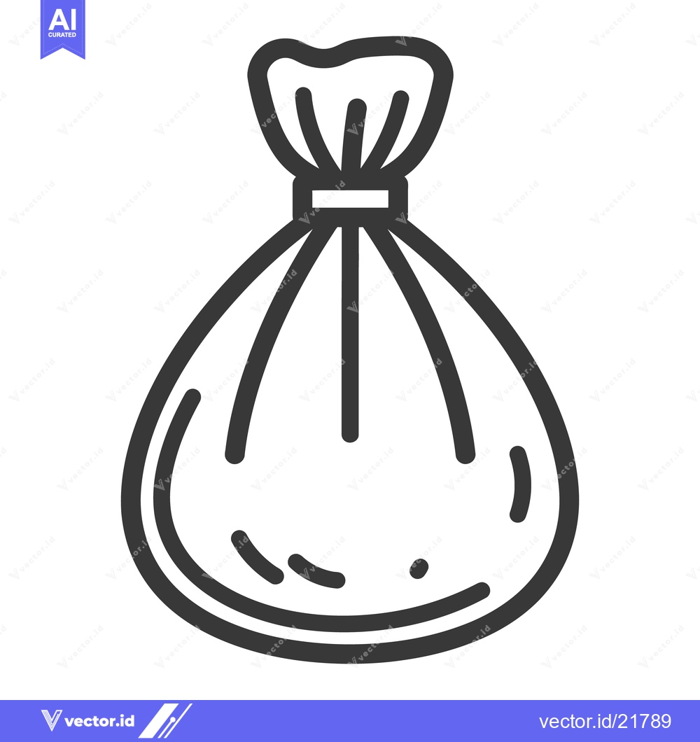 Premium Vector dari An illustration showing a tied bag made of flexible material