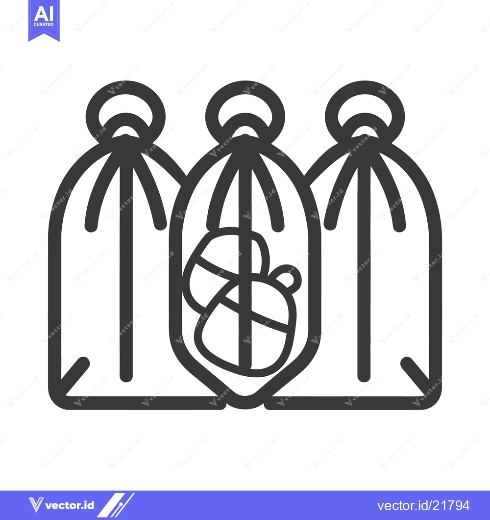 Premium Vector of Three decorative sacks containing stylized objects with string closure