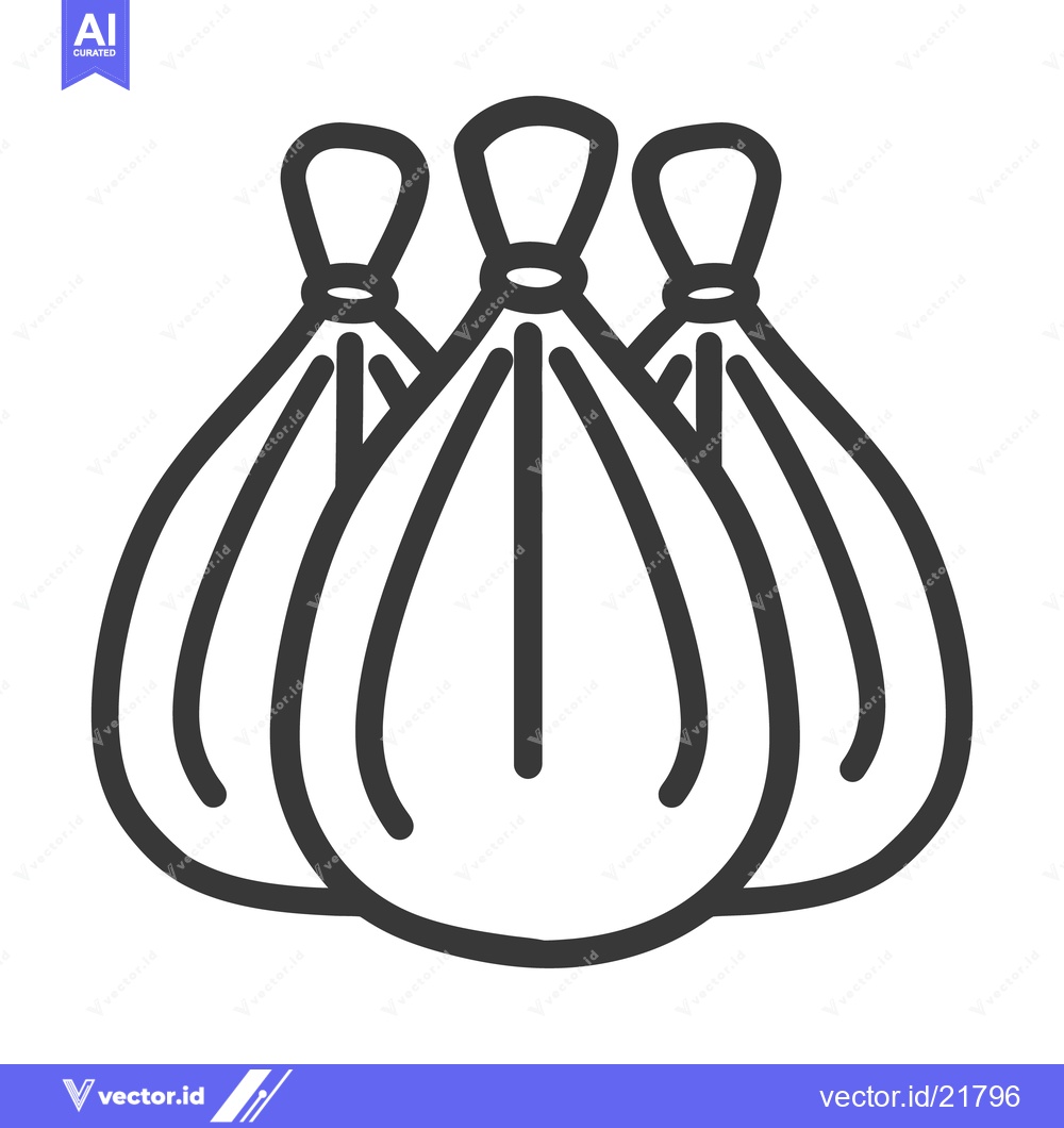 Premium Vector of Three tied pouches with filled contents ready for use