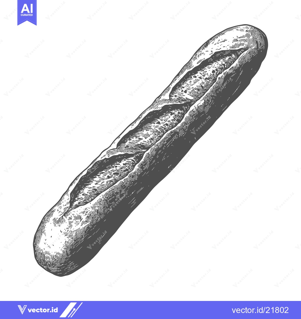 Premium Vector dari Freshly baked baguette bread displays fine detail with the whole white