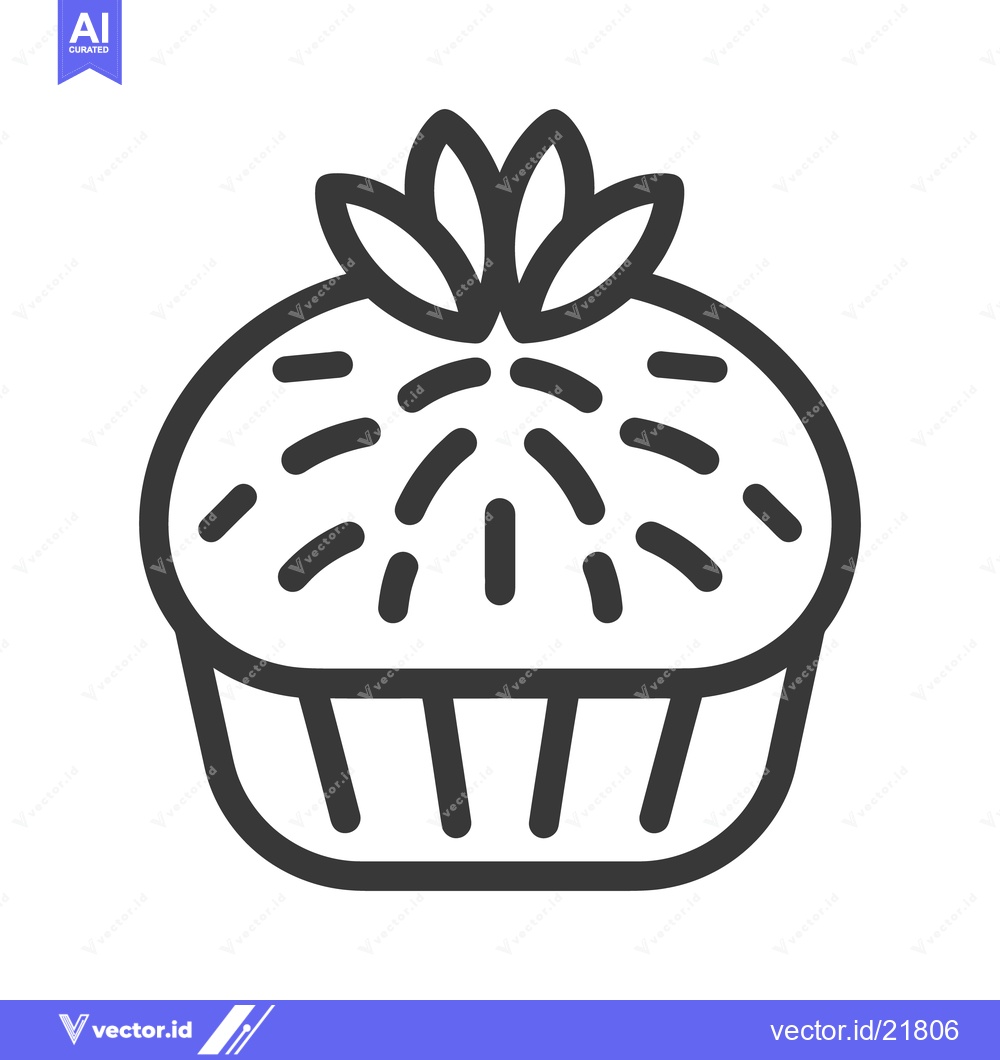 Premium Vector dari A delicious looking cupcake featuring some beautiful edible decoration