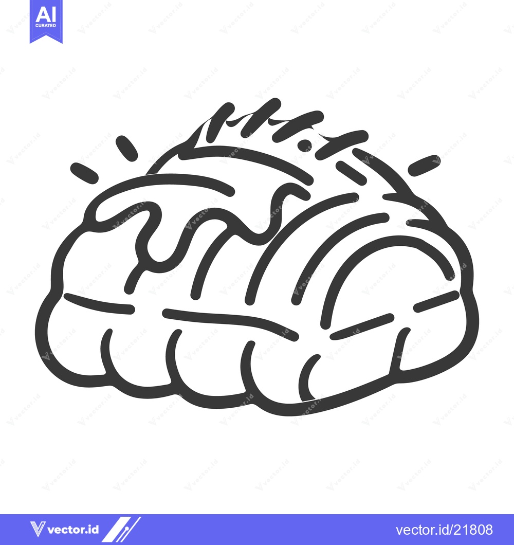 Premium Vector dari A simple line drawing of a delicious pastry dessert item