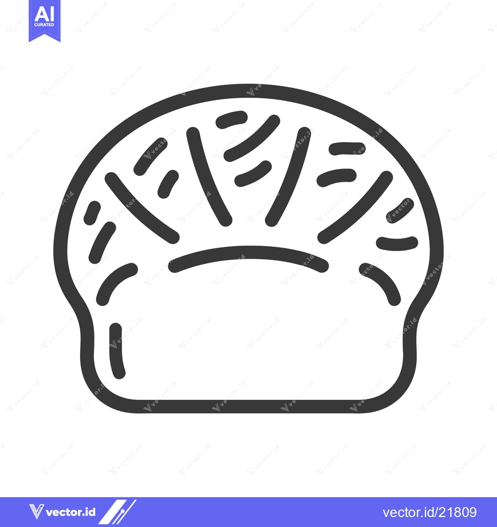Premium Vector of Simple grayscale illustration of a dumpling or similar food item