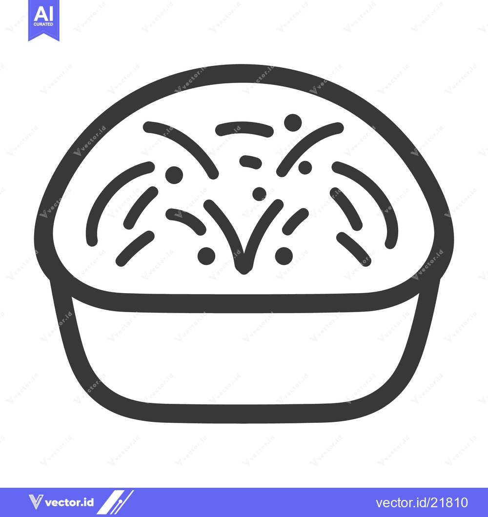 Premium Vector dari Simple black and white image of a pie or baked dish