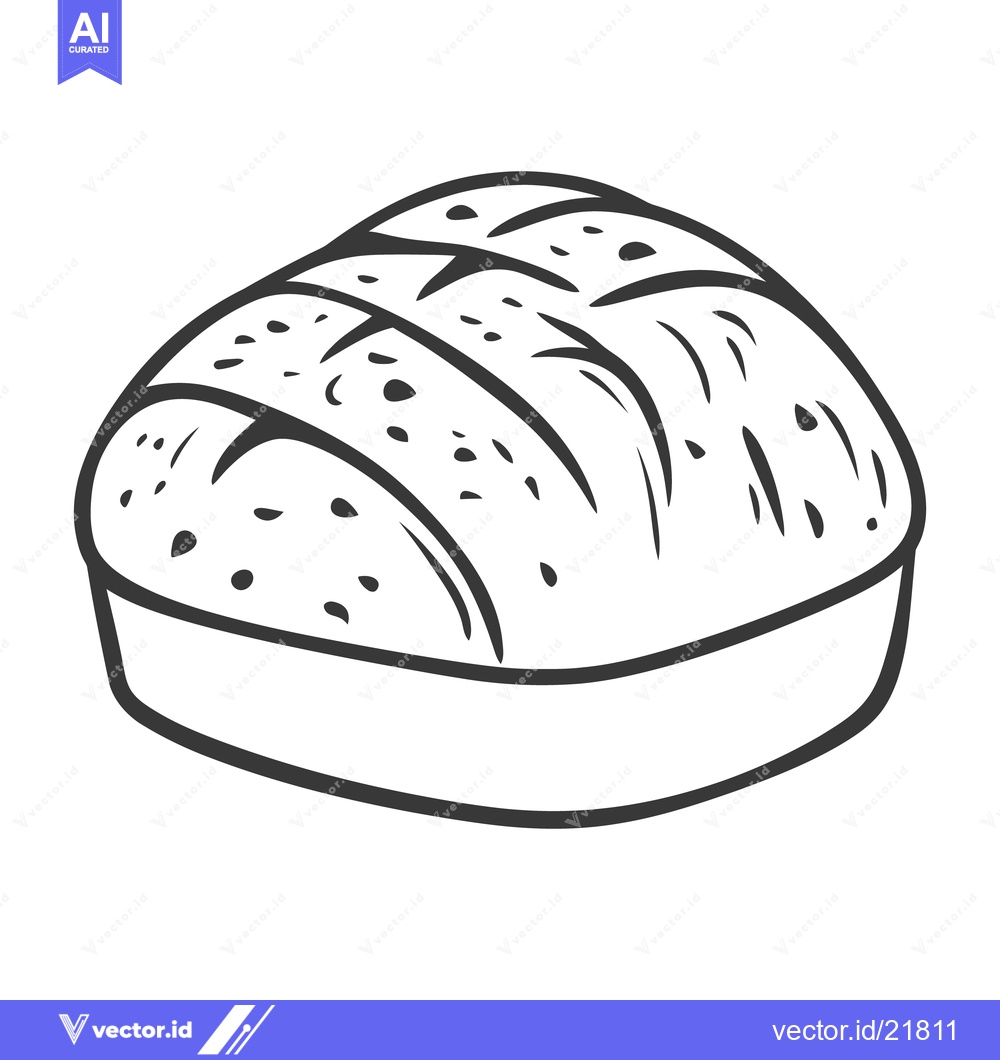 Premium Vector of Simple sketch of a freshly baked loaf of bread in a basket